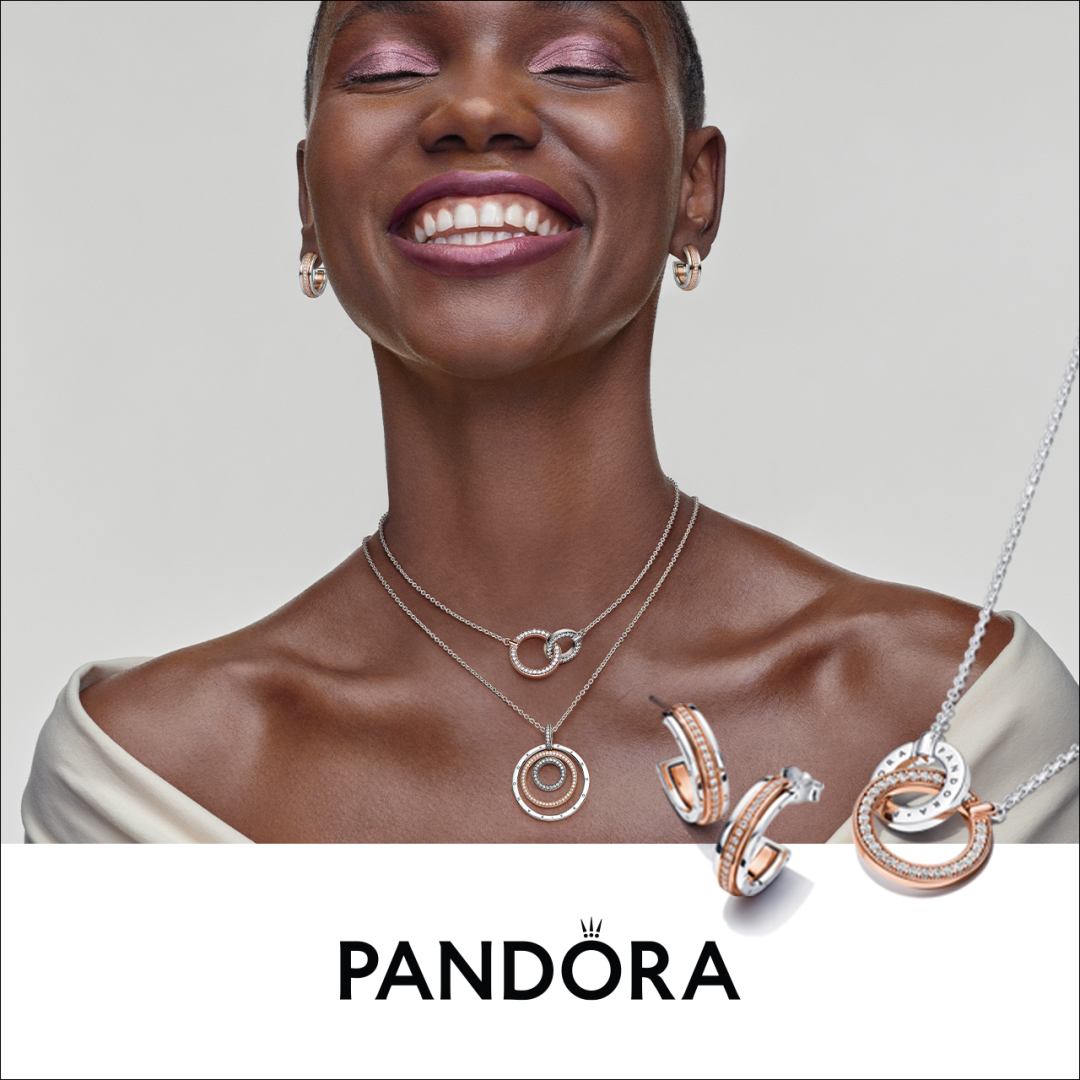 Buy PANDORA Pandora Signature Pavé & Beads Pendant & Necklace Online |  ZALORA Malaysia